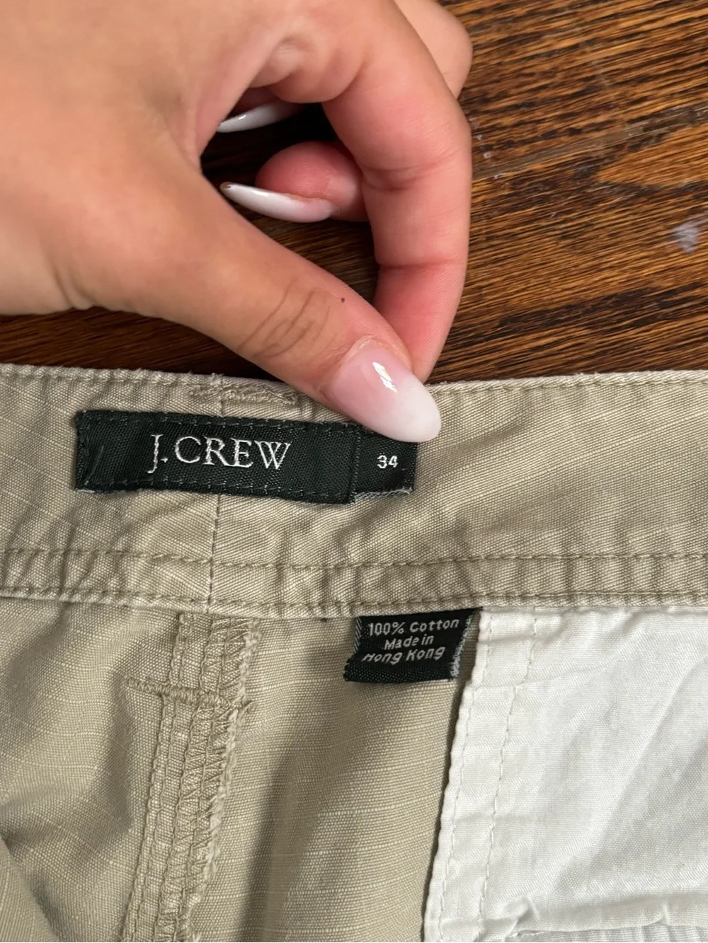 J. Crew Men's Light Beige Cargo Shorts Size 34
